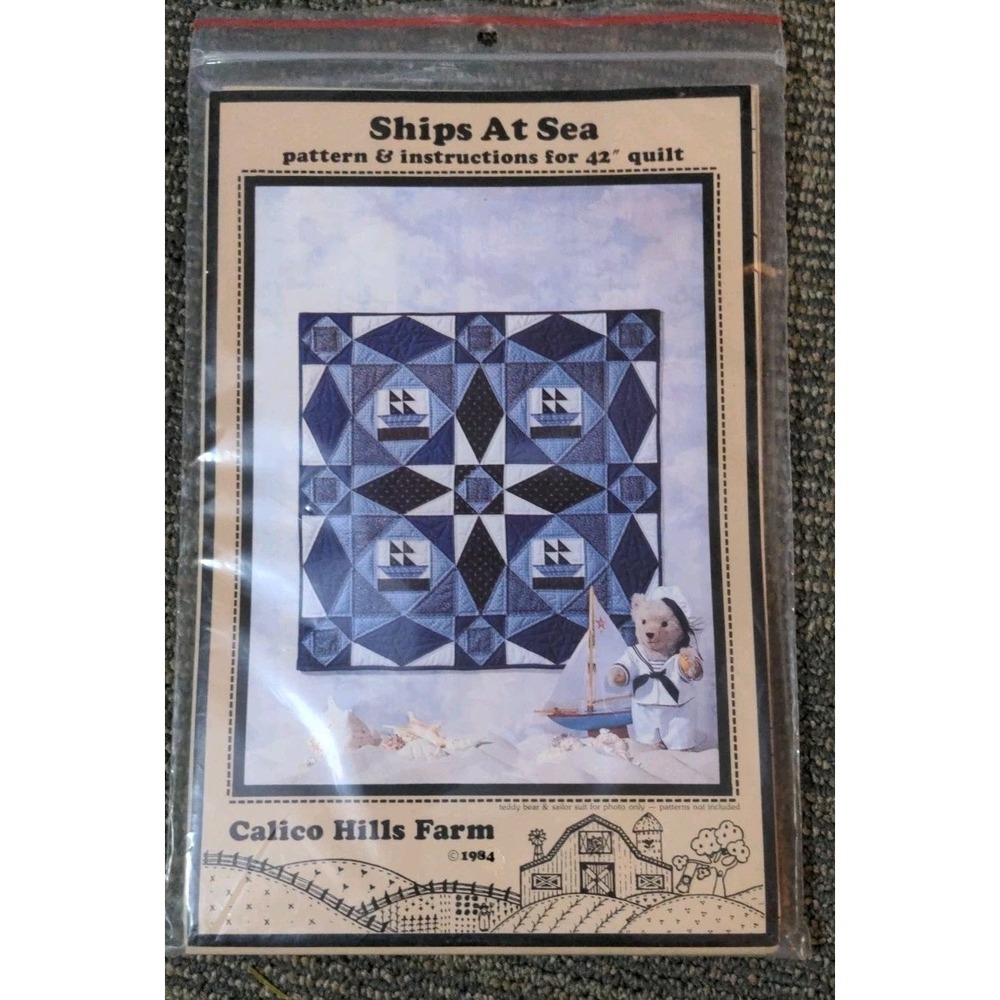 Ships At Sea Quilt Pattern & Instructions Calico Hills Farm 1984 Sailboats Ocean